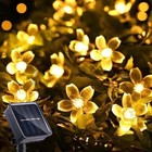 14m 100 Led Solar Powered Fairy String Flower Lights Outdoor Garden Wedd Party