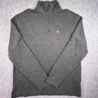 Polo Ralph Lauren Quarter Zip Sweater Men s Size M Gray Heather Cotton Blend