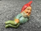 Vintage Small Heissner Gnome   Made In Germany   Red Hat