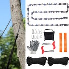 53   68 Teeth High Reach Tree Limb Hand Rope Pocket Chain Saw For Camping