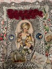 Lg Antique Victorian Die Cut Paper Lace Greeting Card Embossed Many Layers 7x10