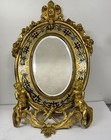 Rare Alphonse Giroux Paris Gilt Bronze Champleve Enamel Cherub Vanity Mirror
