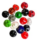 Antique Tiny Glass Buttons Lot Painted Colorful Self Shank Red Green Clambroth  