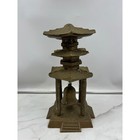 Vintage Oriental Solid Brass Gong Bell Prayer Pagoda Temple With Brass Hammer