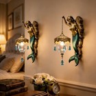Set Of 2 Vintage Mermaid Wall Light  Battery Powered Elegant Tail Decor