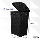 Plastic Laundry Hamper W  Lid Wicker Design 60l Organizer Bathroom Bedroom New