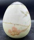Mt Washington Glass-egg Shape Sugar Shaker muffineer-floral Enameled Decor 4 1 2