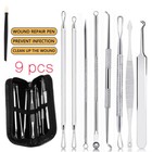 9 Pcs Professional Pimple Comedone Extractor Tool Acne Removal Kit For Facial