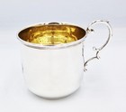 Fine Edwardian Sterling Silver Cup   Mug London 1901 Marshall Family Crest