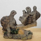 Gay Dolphin Turtle Family On Seesaw Figurine Statue Tortoise Reptile Decor 6 h