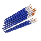 12pcs Wooden Artist Pointed Brush Set For Oil Paint Acrylic Paint  blue 