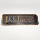 Antique 1908 Lee Press Printing Machine Brass Plate Sign Two Revolution Patent