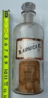Antique Hand Blown Apothecary Pharmacy Bottle Gold Under Glass Label Arnica
