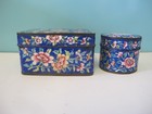 Pair Of Antique Chinese Cloisonn   Enamel Boxes  Floral Design  Qing republic Era