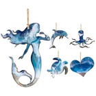Summer Ocean Themed Ornaments Coastal Wood Hanging Decorations Beach Sea Animal