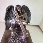 Angel Holding A Cross Urn For Human Ashes Cold Cast Resin 6  X 4 3 4  X 9 1 2 