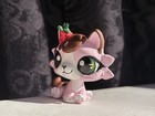 Ooak Littlest Pet Shop Custom    chocolate Strawberry Cat    Hand Painted Figurine