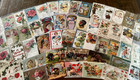 Lot Of 60 mixed  Antique Vintage Holidays Greetings 1900 s Postcards santa r844