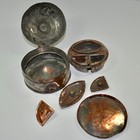 Antique Vtg Brass Islamic Middle Eastern Tinned Copper Pan Daan Spice Nut Box