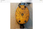 Antique Nautical Triple Sheave Wood Block Pulley With Iron Hook