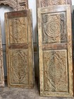 Lotus Mandala Carved Sliding Barn Door Vintage Reclaimed Wood Statement Door 80