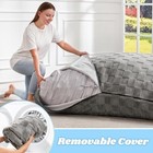  3 In 1 Bean Bag Chair Giant Bean Bag Chairs For Adults With Plaid Plaid - Grey