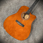Full-size 41  Brown Acoustic Guitar Starter Set W  Cutaway  Capo  Tuner   More