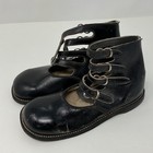 Vintage Child   s Black 3 Strap Leather Shoes Scientific Foot Forms 8 Orthopedic