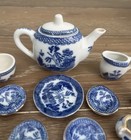 Vintage Children   s Tea Set  12  Pieces  Blue Willow Teapot Etc  Made In Japan