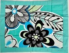 1 Pottery Barn Teen Tropical Floral Std Sham Aqua Black Blue Green Hawaii New