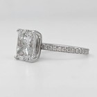 4 30 Ct Cushion Cut Lab Created Diamond 14k Solid White Gold Engagement Ring