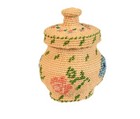 Fine Miniature Attu Basket With Lid   Nob