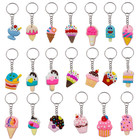 20pcs Cute Ice Cream Cartoon Keychains Keyring Bag Backpack Charm Gift