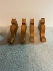 Vintage All Natural Tan Brown Wooden Corbel Brackets Set Of Four 3    H