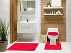 Tobin 3 Pc Bathroom Rug Set  Soft Bath Mat  Contour Rug  Lid Cover Solid Colors