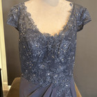 Women   s Full Length Chiffon Formal Mother Of The Bride Dress Zip Back Size 8 Nwt