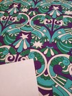 Vintage Mid Century Retro 70s 60s Purp Blu Grn Hearts Stars Psychedelic Fabric 