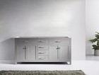 72  Gray Double Sink Bathroom Vanity Cabinet Brushed Nickel Hardware Soft Close