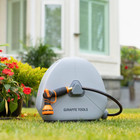 Giraffe Tools Ground Mounted Retractable Hose Reel With 82ft Garden Water Hose