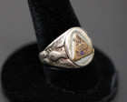 Ww2 1st Armored Division Old Ironsides Sterling Silver Folk Ring 10 5g Size 11