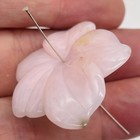 Pink Peruvian Opal Carved 34cts Flower Pendant Bead   35x32x4mm   Pink   1 Bead 