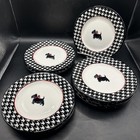Houndstooth Scottie Dog Appetizer Plates Set Of 8 Vintage Mesa Home Products