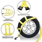 2pack Car Basket Straps Adjustable Tow Dolly Wheel Net Tire Flat Hooks C15