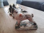 Antique Unique Rare Boston Terrier Pet Grave Statue