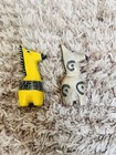 Hand Carved Kisii Soapstone Mini Yellow   Tan Giraffe Figures Made In Kenya Set