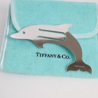 Tiffany   Co  Bookmark Dolphin Sterling Silver 925 Vintage W  Pouch