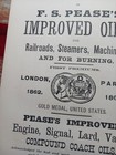 1873 Print Advertising F  S  Pease s Improved Oils For Railroads Steamers Signal