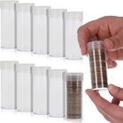 Quarter Coin Storage Tubes - 10 Pack   Archival Quality Plastic Coin Holders    