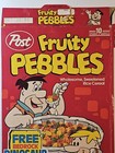 1990 Post Fruity Pebbles Empty Cereal Box Flat Flinstones Bedrock Dino Toy Promo