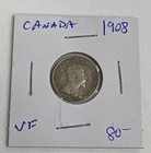 1908 10 Cents Canada Silver 10c Dime King Edward - Vf Detail